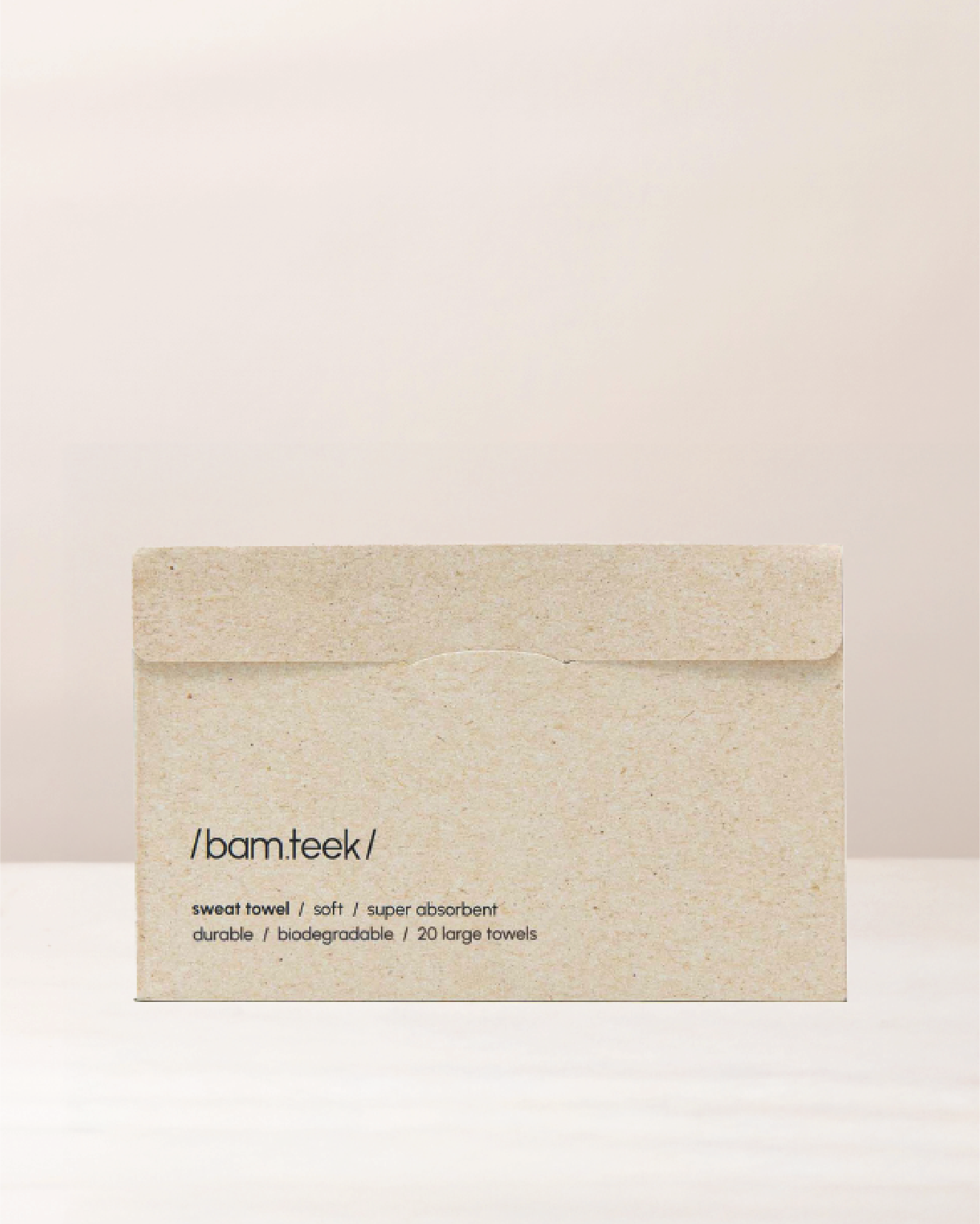 Bamteek Lebanon Sweat Towel packaging featuring biodegradable, super absorbent design for active skincare.